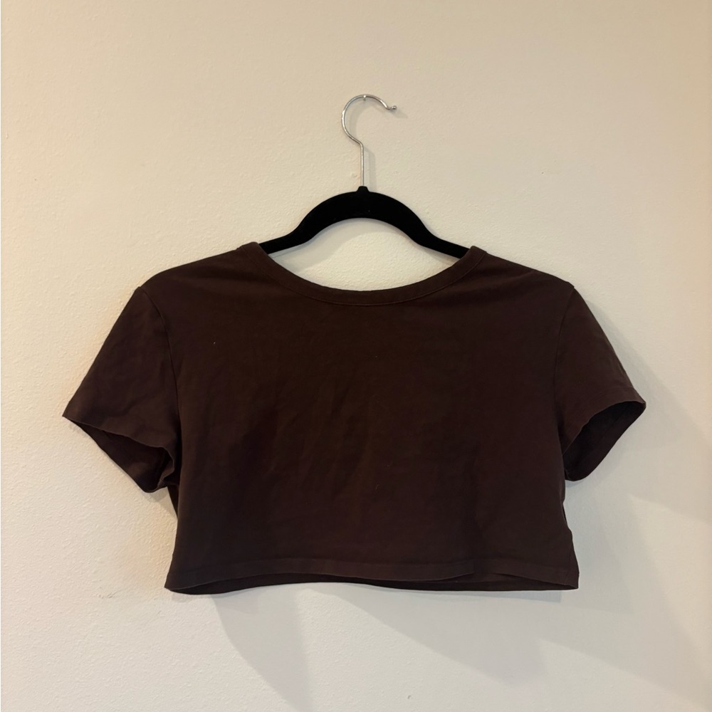 Garage Chocolate Brown Crop Top